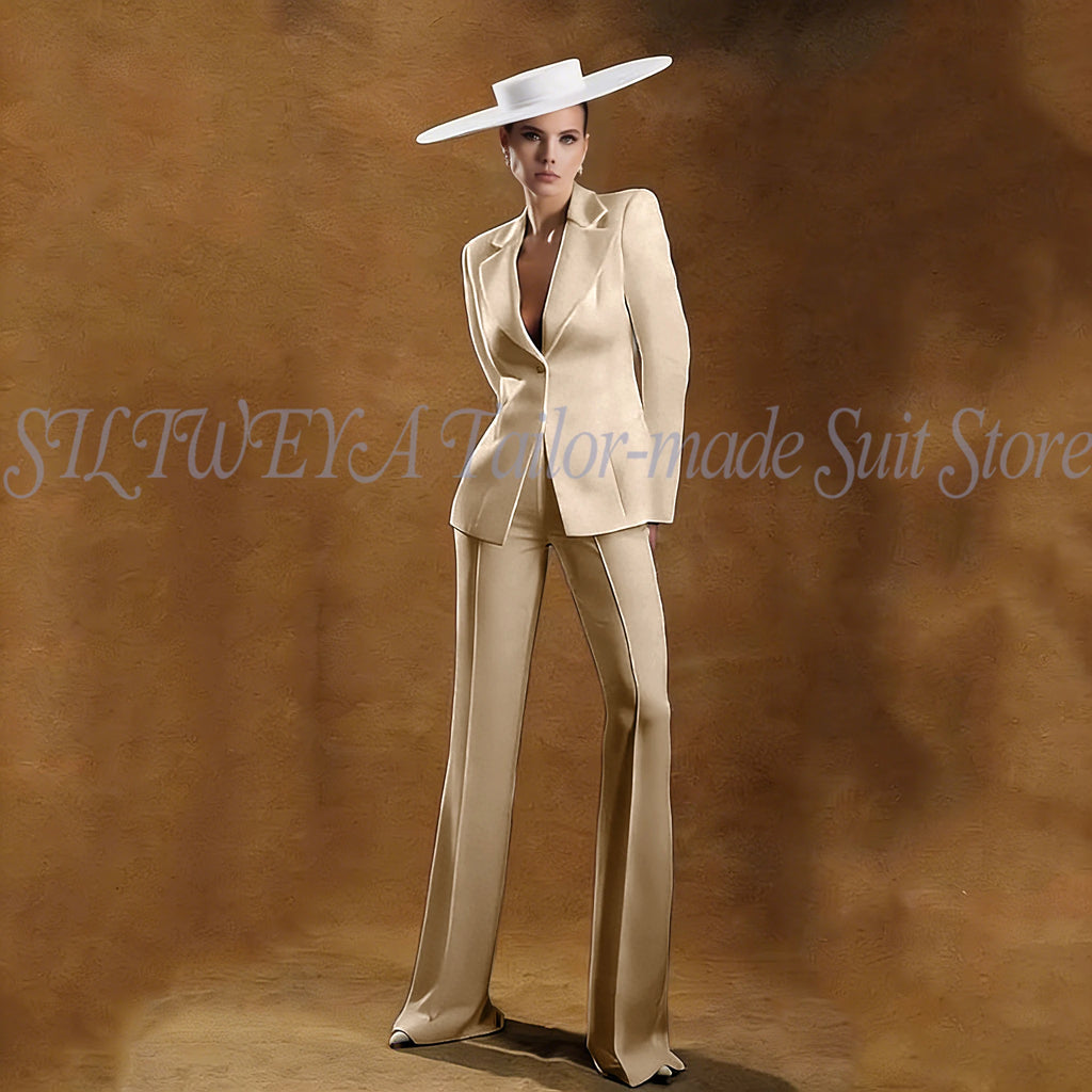 Ladies White Tailored Blazer Trousers Set Workplace Business Occasion Formal Attire 2026 Women Fashion Chic Office Commute Suit