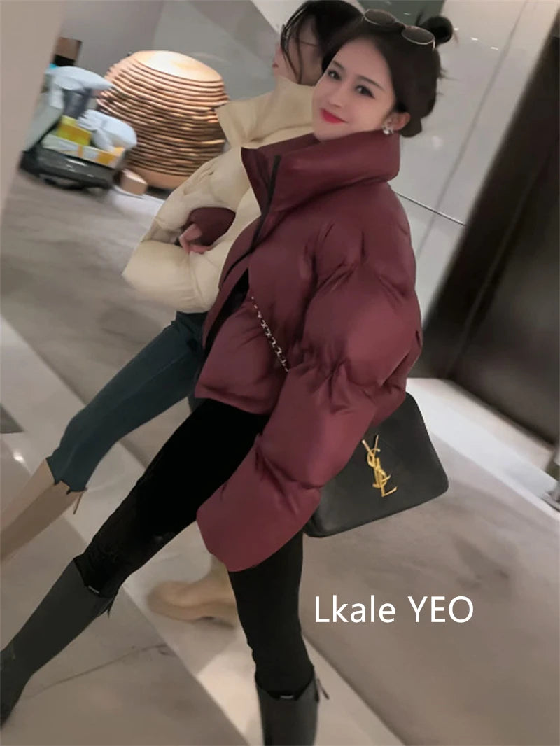 Women's Winter Parkas 2026 New Thick Streetwear All Match Ladies Down Cotton Jacket Comfortable Simple Short Female Warm Coat