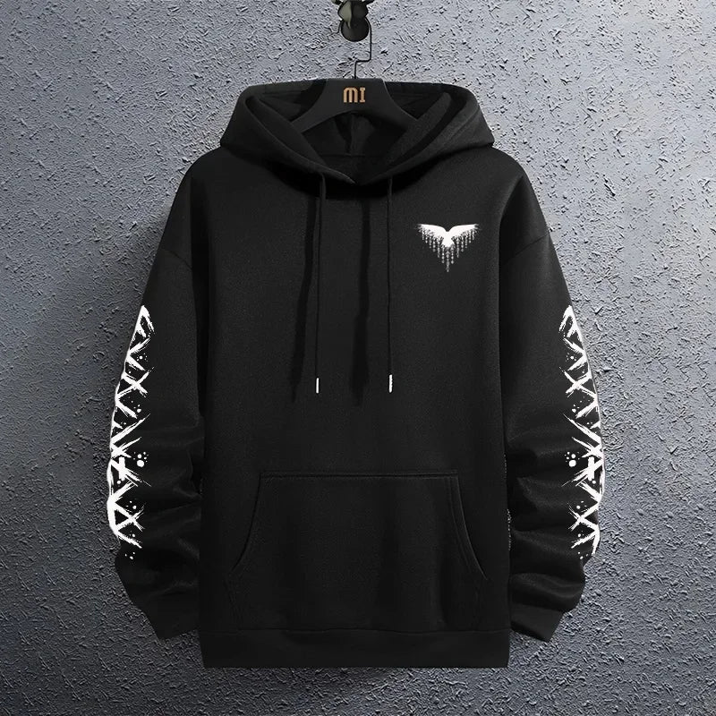 2025 Brand New Black Sweatshirts Autumn Winter Male Daily Casual Sporty Jogging Hoodie Men's Outwear Fashion Pullover