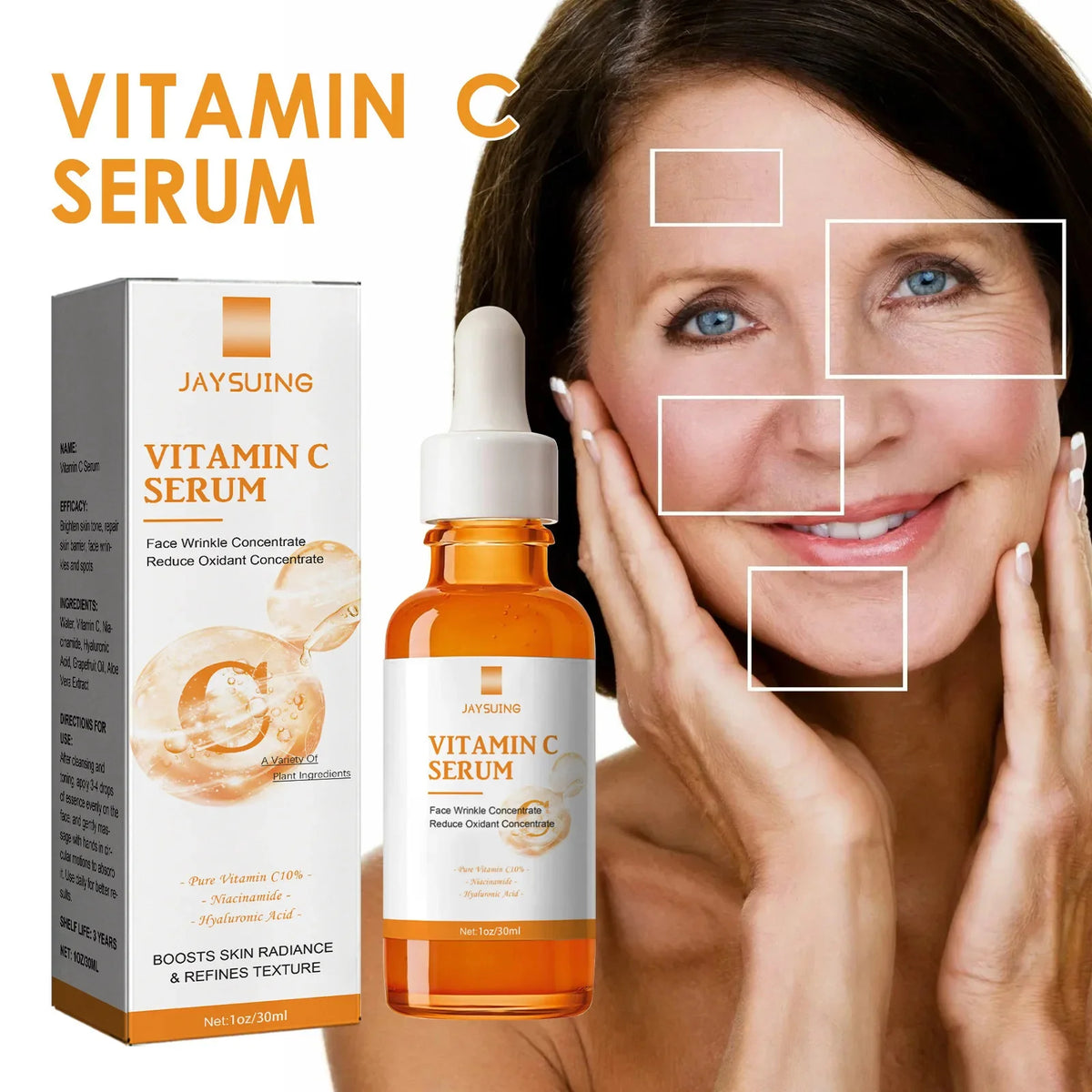 Vitamin C Whitening Serum Face Remove Dark Spots Freckles Fade Melanin Retinol Anti-wrinkle Essence Brightening Korean Skin Care