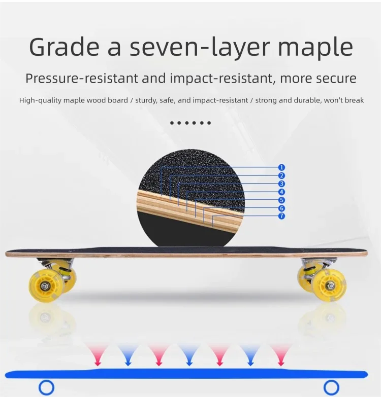 80CM Four Wheels Longboard Dancing Board Adult Street Riding Professional Beginner Freestyle Skateboard