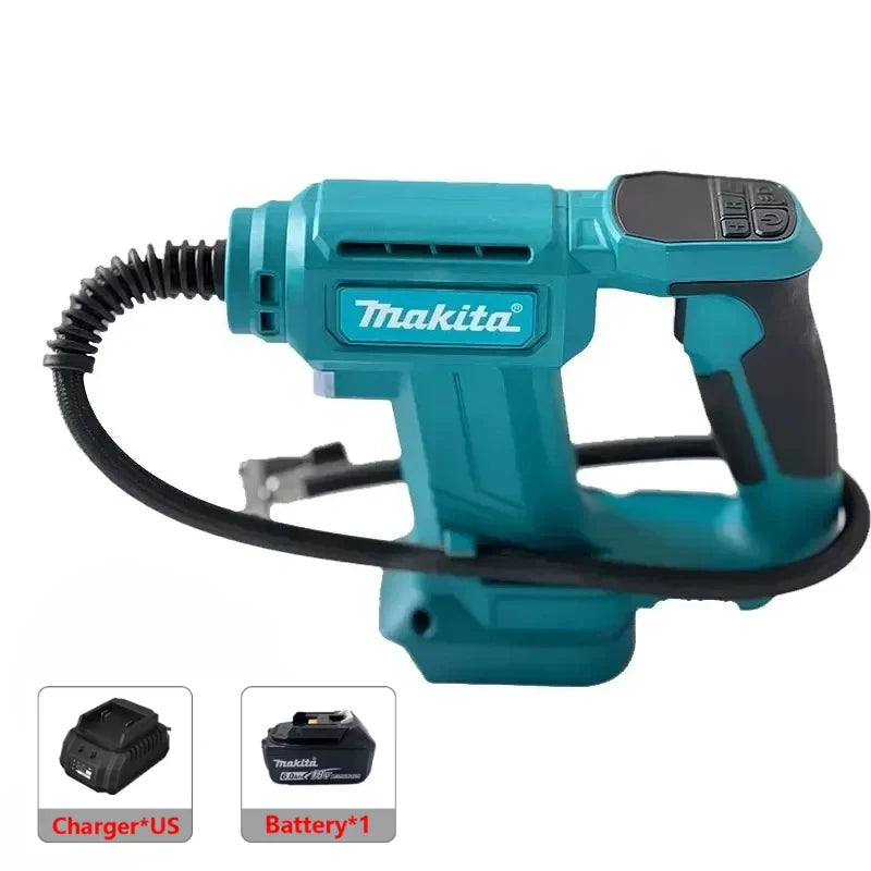 Makita Cordless Power Tool Set: Cordless Rotary Hammer, Rivet Gun, 12V Mini Angle Grinder, Cordless Saw, Air Inflator