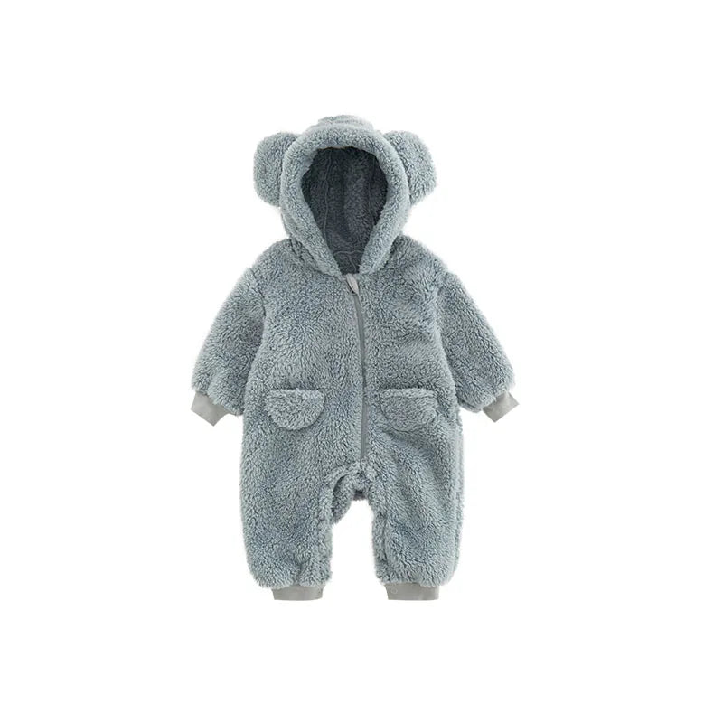 Baby Rompers Newborn Baby Boys Fleece Cotton Jumpsuit For Baby Girls Hooded Romper Infant Christmas Costumes 0-18M