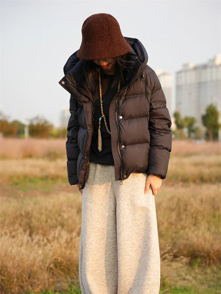 2026 New Short Hooded Warm Cotton Padded Coat Female Fashion Outerwear Korean Thick Overcoat Top Down Jacket Women Parkas Winter