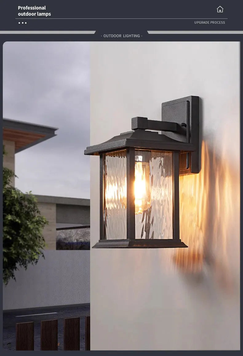 Outdoor Retro Waterproof Wall Lamps for Villa Corridor Garden Aluminum Exterior Wall Garden Walkway Decor Lighting
