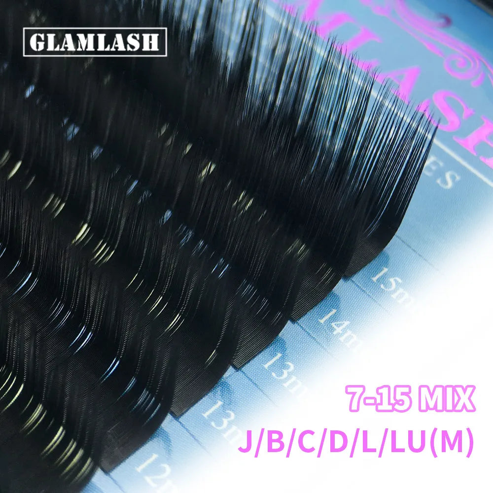 Colored Lashes Eyelash Extensions C/D/L/LU(M) Curl Mix 8-15mm Natural Soft Individual Green/Blue/Brown/Purple/Pink Eyelashes