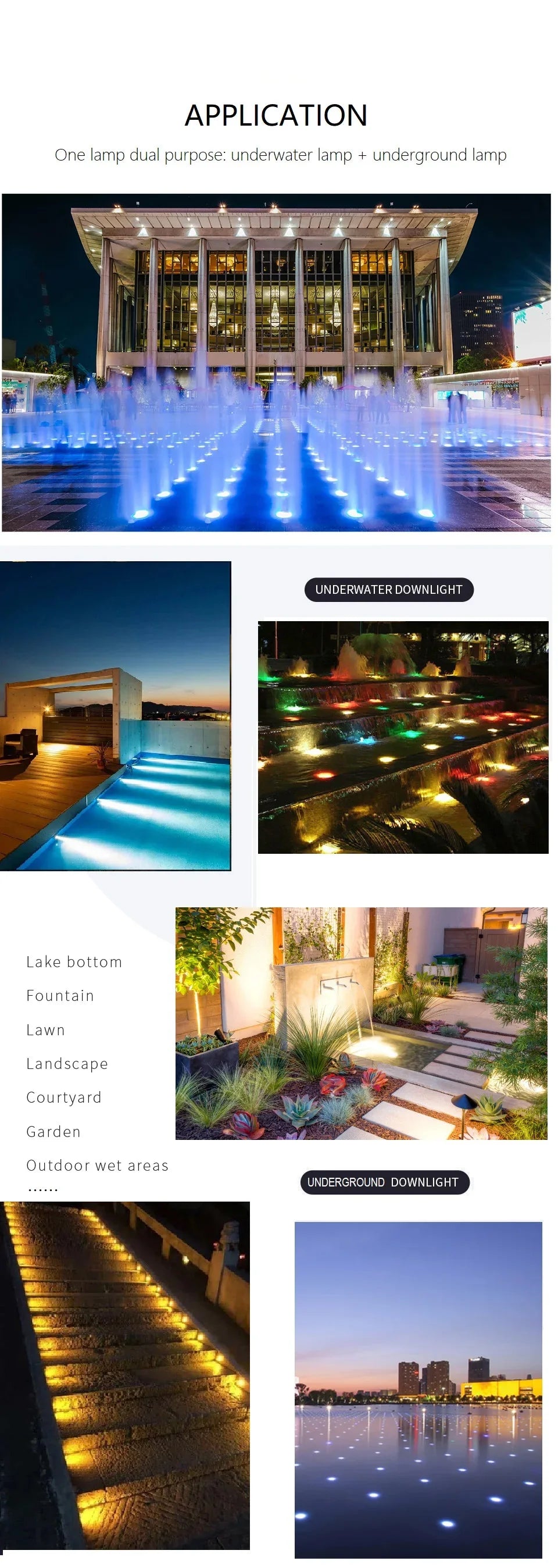 QITU LED Outdoor Garden Lights Waterproof Ground Spot 12V 24V RGB Recessed Exterior Floor Terrace Deck Driveway Lawn Lamp IP68