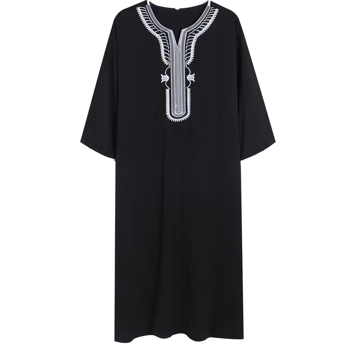 Arab Muslim Men's Robe  Ethnic Style Embroidered Moroccan Style Casual Traditional Islamic Thobe Long Dress Prayer Gown