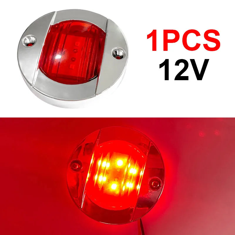 1Pcs DC12V/24V Marine Boat Transom LED Stern Light Round Cold White LED Tail Lamp Yacht Accessory Blue/White/Yellow/Green/Red