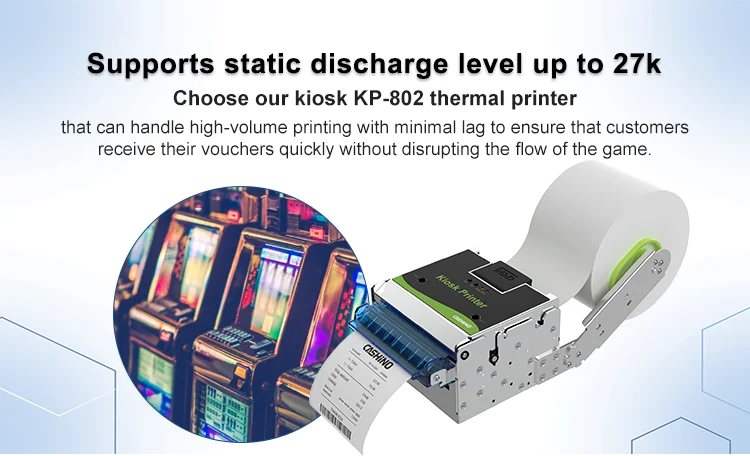 Cashino KP-802 80mm /USB/RS232 LAN Kiosk Thermal Ticket Printer With Auto Cutter for Parking Entrance Kiosk