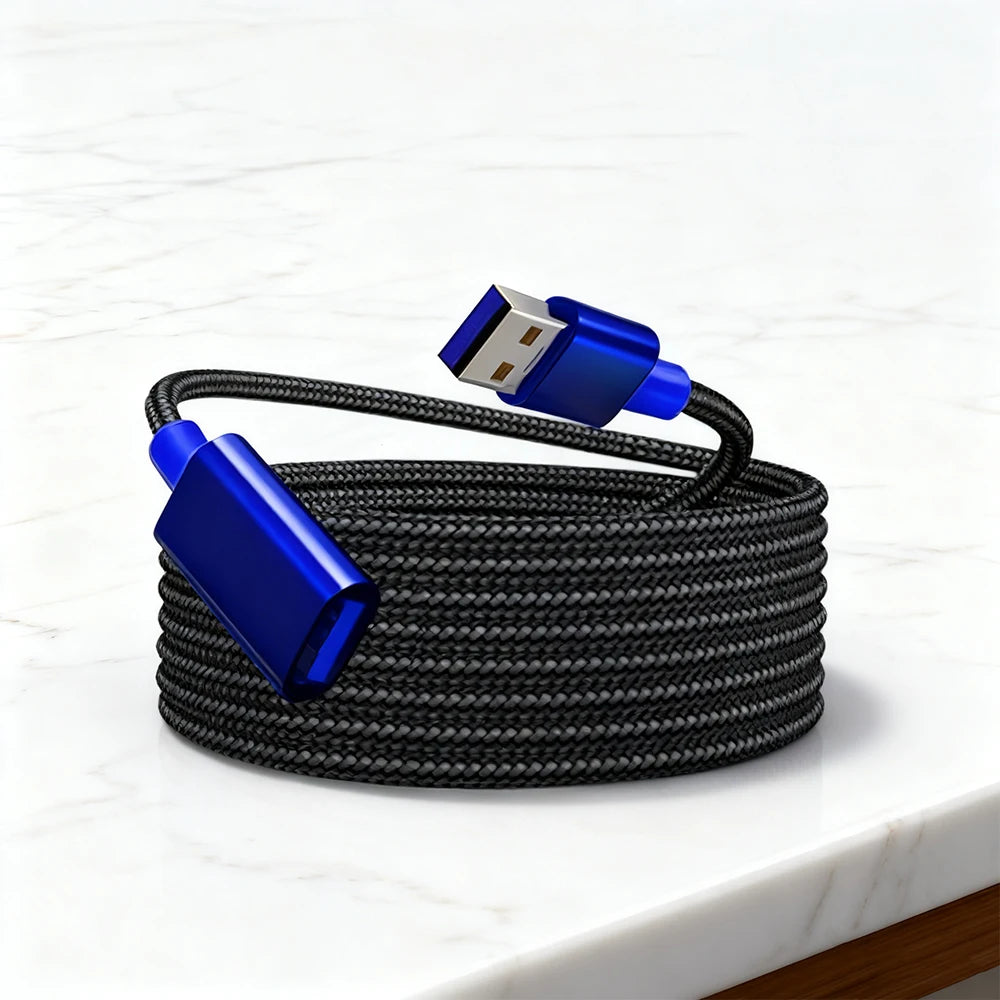 USB Extension Cables for Keyboards, Mice, Game Consoles, and Other Devices, Available in Four Colors.