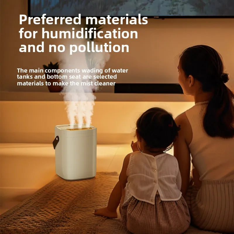 1.8L Large Capacity USB Three Nozzle Humidifier Household Air Humidifier with Aromatherapy Diffuser LED Night Light Spray Functi