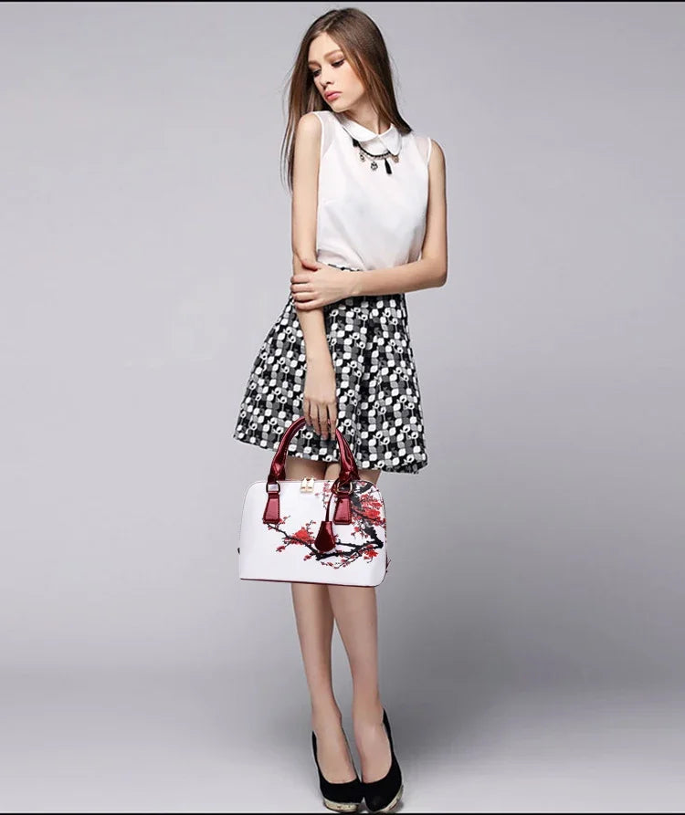 Hisuely Hot Sale Designer Printed Bags for Women Ladies Shopper Bag Shell Elegant Floral Shoulder Handbags