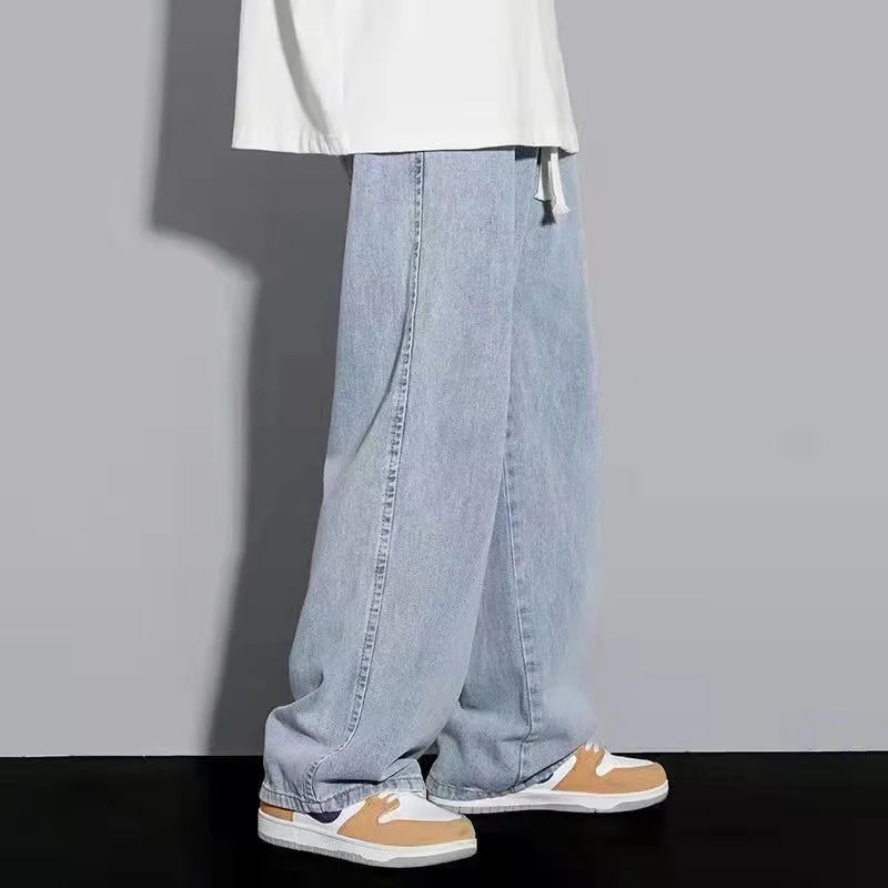 Men's Jeans American Loose Wide-leg Loose Straight Casual Trousers Street Hip-hop Baggy Jeans Black Grey Blue Streetwear Men