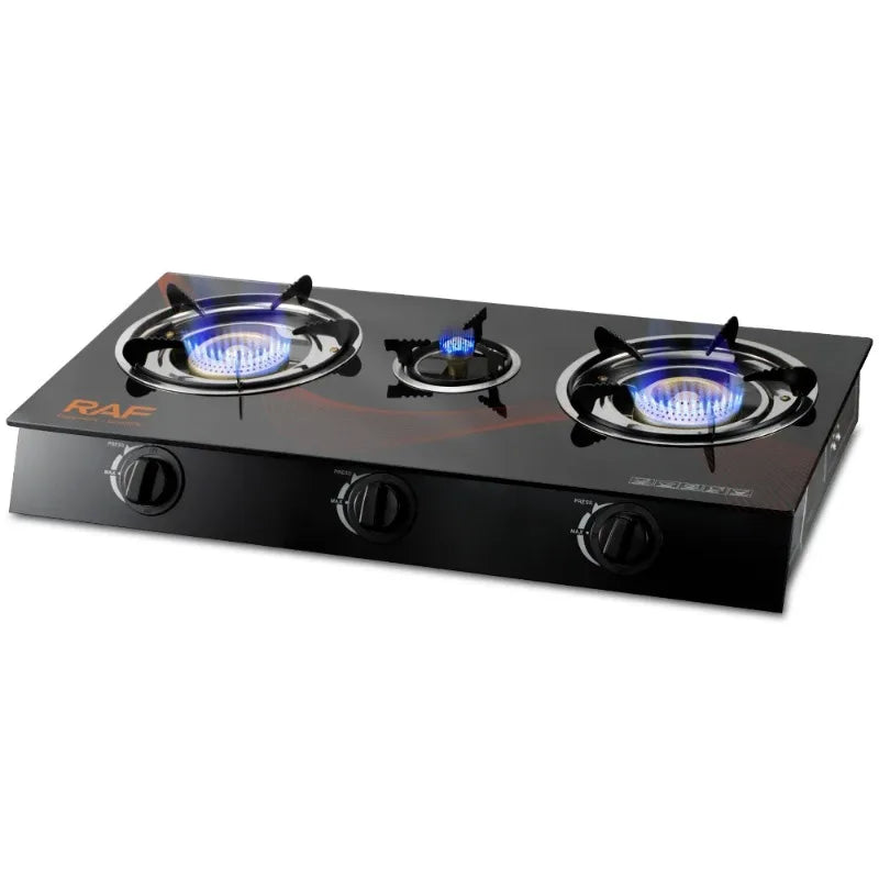 RAF Most Popular Ignition Desktop Cooktop Cooker Without Cylinder Kitchen Table Top 3 Burners Gas Stove