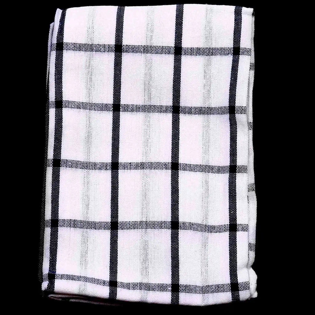 M12K-6Piece High Quality Blue White Plaid Striped Tea Towel Kitchen Towel Napkin Table Cloth 100% Cotton Woven Fabric