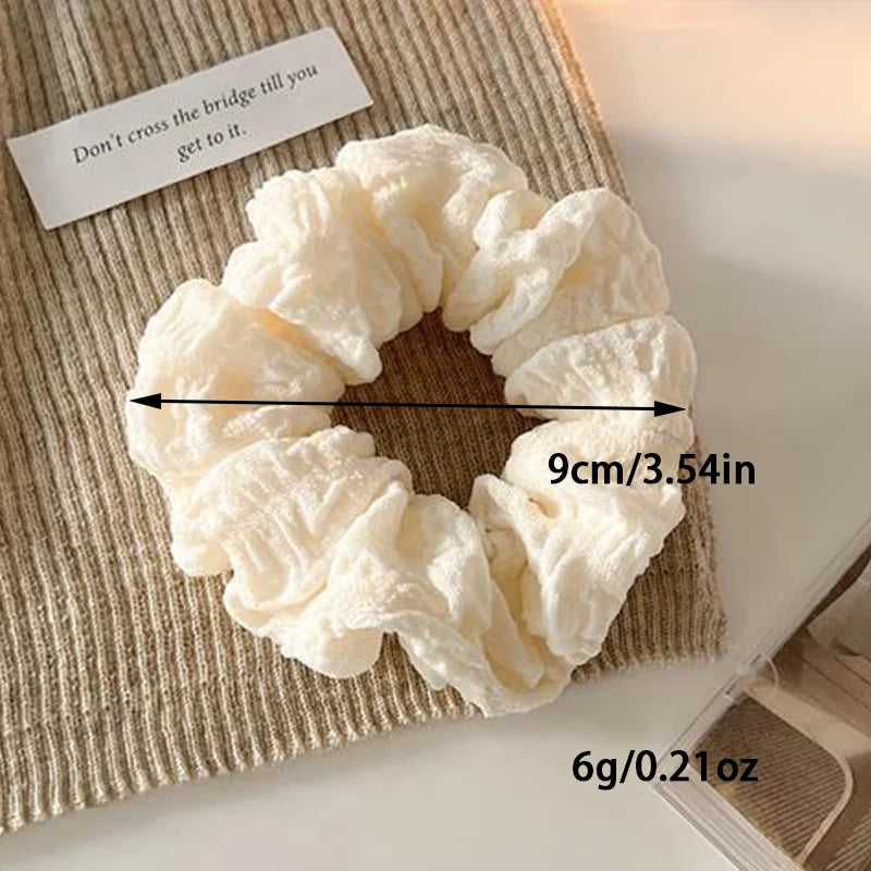 1/3pcs Solid Color Pleated Hair Tie for Women Brown Elegant Daily Wear Hair Ring Fashion Girls Scrunchie Hair Accessories
