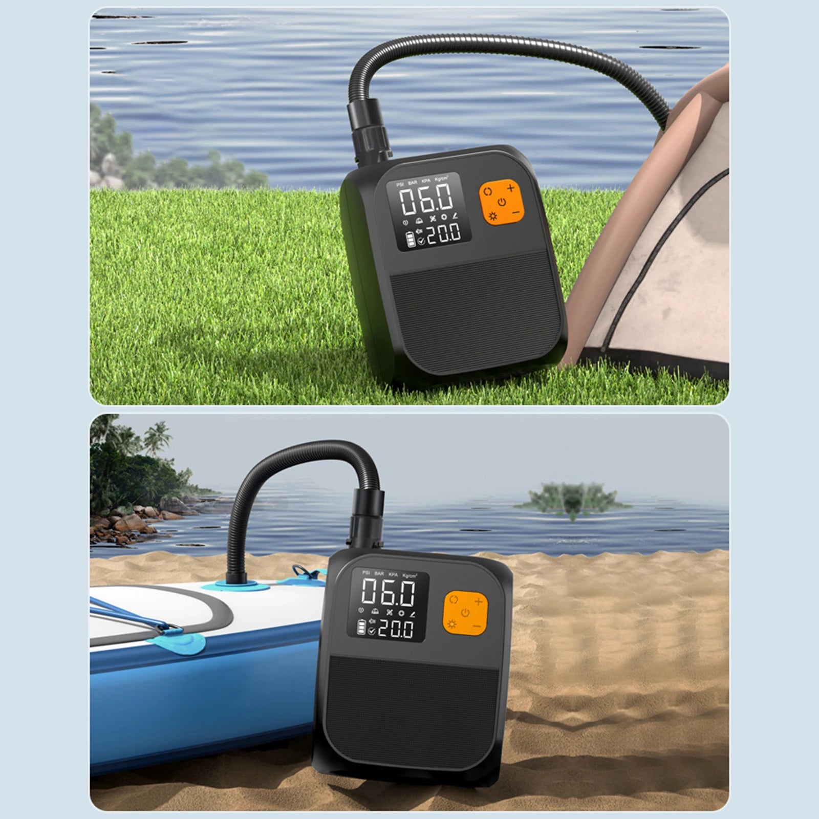 SUP Air Pump 25PSI Electric Paddle Board Pump Portable Electric Pump for Inflatable Stand Up Paddle Board Kayaks Boats