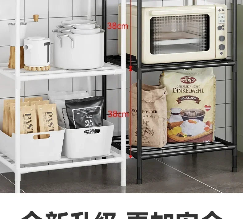Kitchen multi-layer removable storage cart, floor-to-ceiling storage rack, household storage rack fridge organizer dish rack
