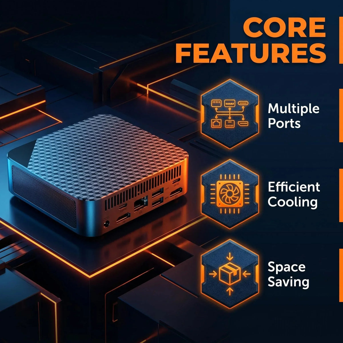 Intel Core i9-10980HK Mini PC 16GB DDR4 512GB NVMe SSD Triple 4K Display WiFi6 BT5.2 Silent Office Home Desktop Pro