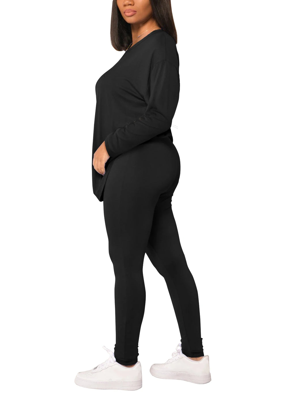 Spring and summer women's two-piece set long sleeved pants sportswear yoga clothes casual suit suitable for summer and autumn