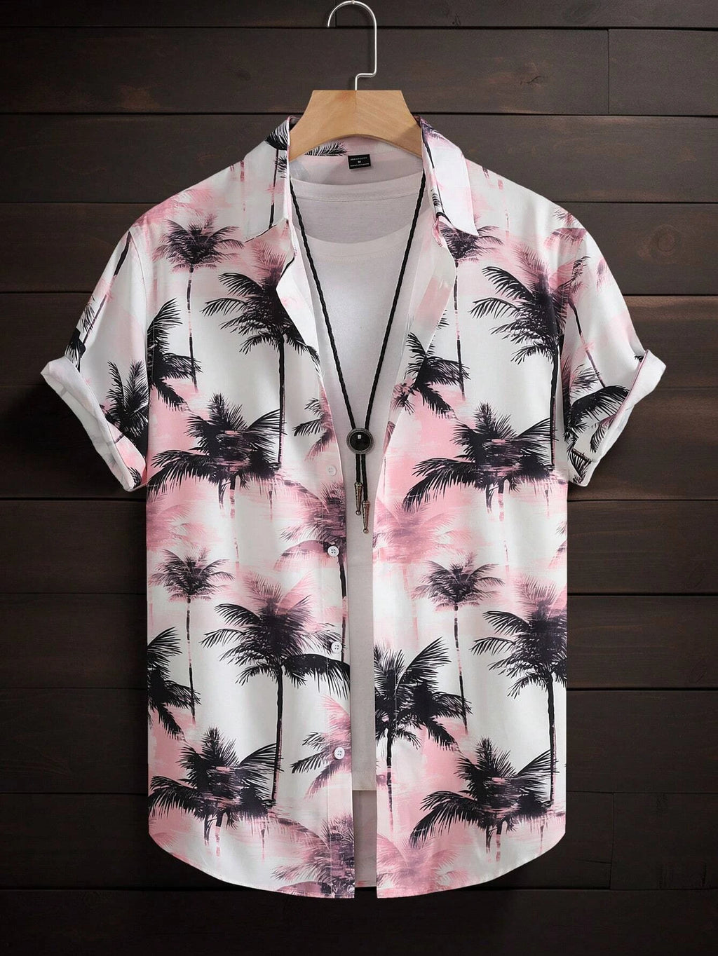 Men's Hawaiian Botanical Flower Print Men's and Women's Short-Sleeve Shirts Men's Lapel Seaside Button-Down Casual Men's Shirts
