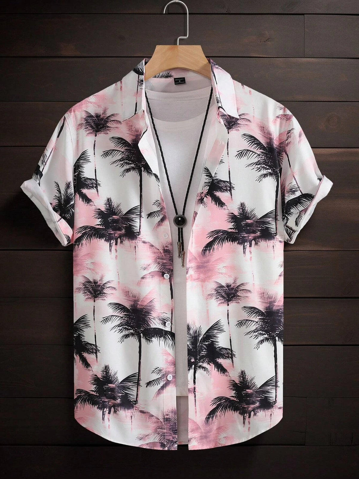 Men's Hawaiian Botanical Flower Print Men's and Women's Short-Sleeve Shirts Men's Lapel Seaside Button-Down Casual Men's Shirts