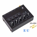 Professional Max400 Sound Mixer 4 Channel Mixer Stereo with 2pcs 6.5 3.5mm Converter RCA Output Mixer Mini Low Noise Sound Mixer