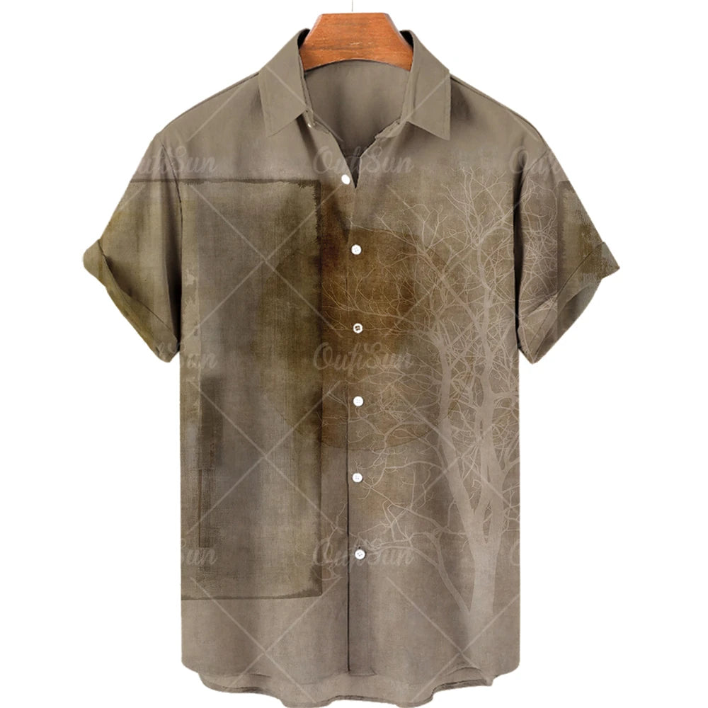Men's Hawaiian Shirts Men's Short Sleeved Vintage Shirt Men's Fashionable Summer Beach Tops Loose And Comfortable men's Clothing