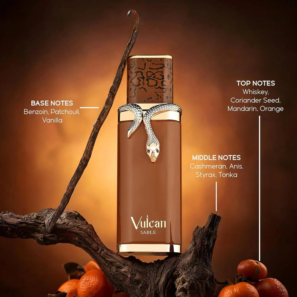 French Avenue Vulcan Sable -  Whiskey, Coriander, Tonka, Patchouli, Benzoin -  Eau De Parfum 3.4Oz/100ml