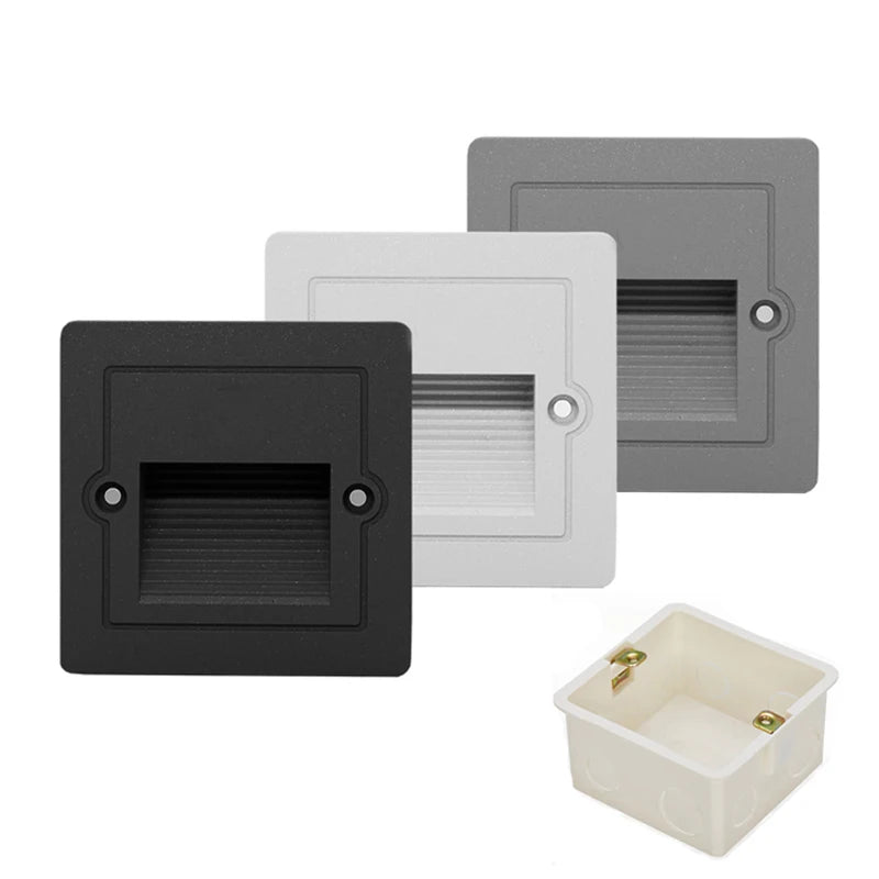 Outdoor Led Stair&Step Light 3W Waterproof Recessed Wall Corner Lamp For Home Landscape Pathway Stairway Garden Yard Footlight