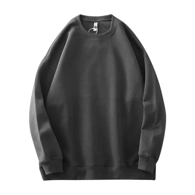 DUKEEN 460G Heavyweight Men's Sweatshirts 2025 Autumn Round-Neck Long Sleeve Solid Color Sport Pullover 11 Color Choose