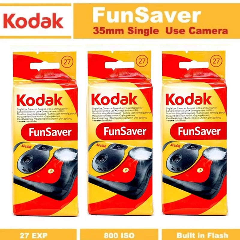 Kodak FunSaver Single Use Camera Classic  27 Sheets 39 Sheets With Flash Original 1-5 Pcs Disposable Point-and-Point Film Camera