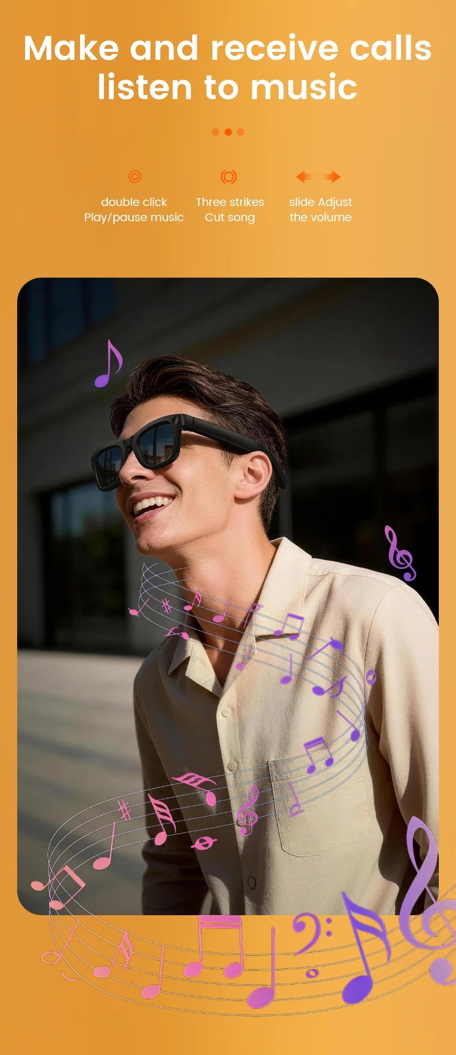 2026 New Smart Glasses 800W HD Camera WIFI Transmission Anti-shake Video Recording AI Translation Music Wireless Call Sunglasses