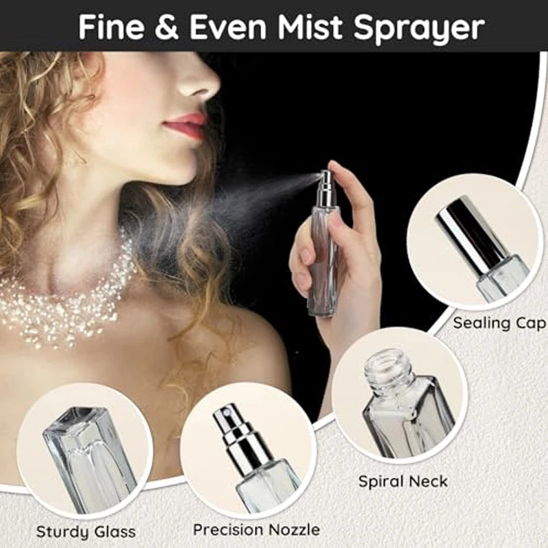 15ML Perfume Spray Bottle Empty Glass Atomizer Travel Cosmetic Bottle Sample Vials Refillable Drop Shipping Skin Care
