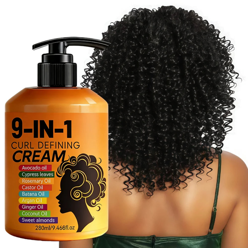 280ml Curly Hair Styling Cream, Moisturizing and Smoothing Formula, Enhances the Elasticity and Shine of Curly Hair, Easy to Set