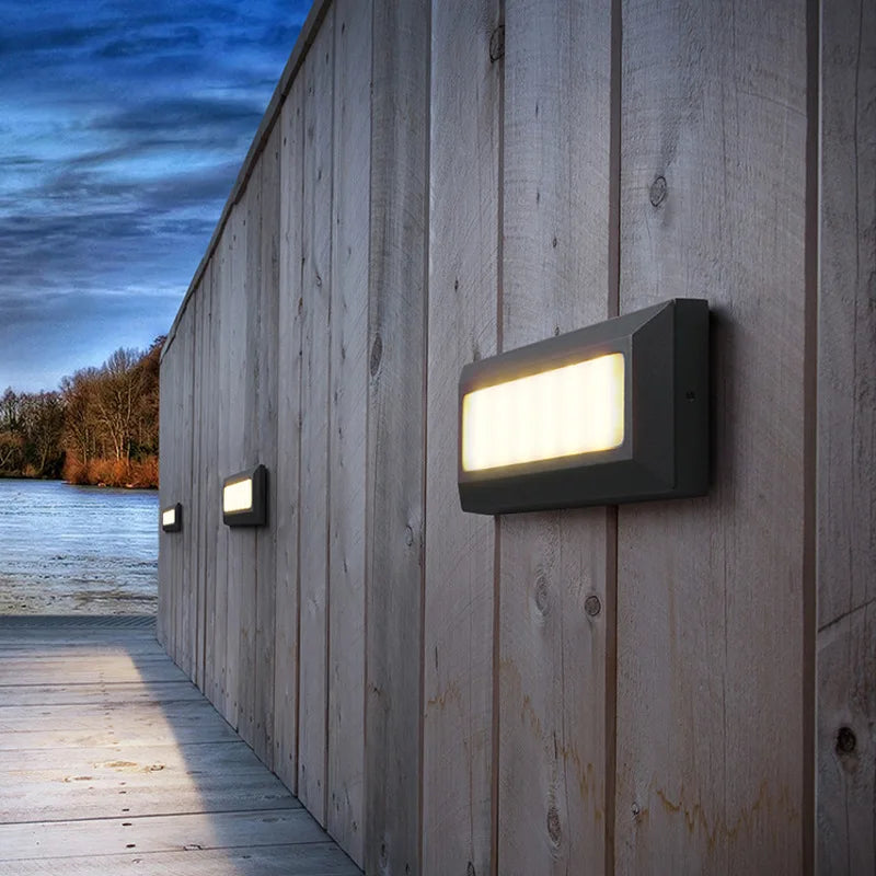 6W LED Outdoor Indoor External Wall Sconces Light Waterproof Fixture Decks Step Stair Pathway Yard Surface Mount Footlight Lamp