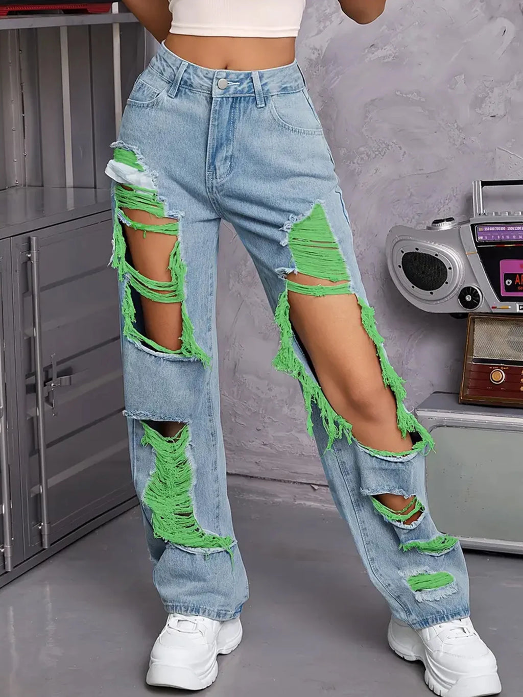 Y2K American Retro Jeans 2026 Light Washed Ripped Denim Pants High Waist Baggy Straight Leg Autumn Trend
