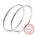 Women 100% 925 Sterling Silver Hoop Earring Round Circle Loop Gifts Box Packing Simple Silver Hoop Earrings Piercing