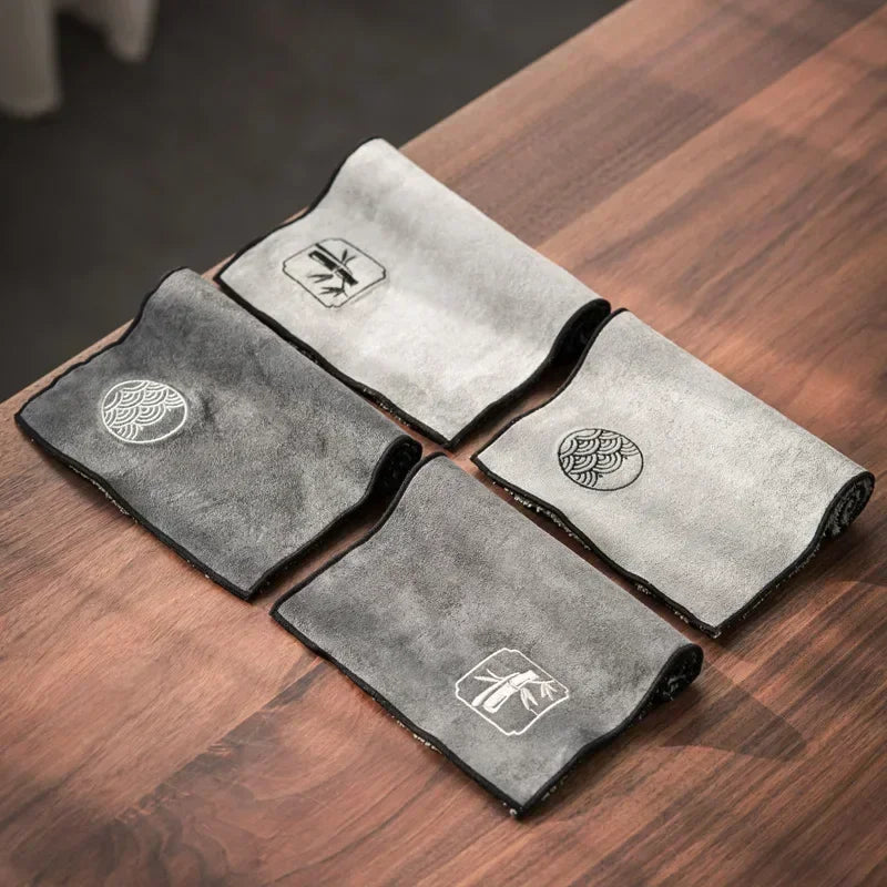 Water Absorption Tea Towel Tea Cloth Thickened Coffee Table Cloth Zen Teaware Towel Cotton Linen Rag Pad Tea Table Accessories