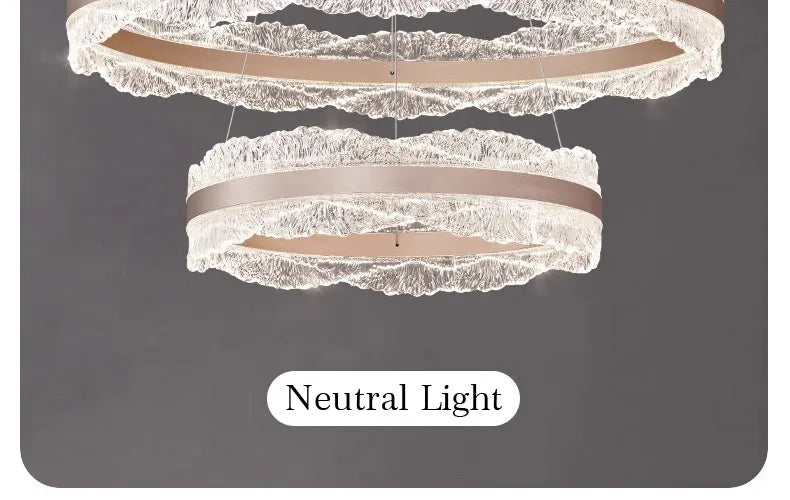 LED Luxury Pendant Light Living Dining Room Bedroom Modern Upscale Acrylic Texture Suspension Lamp Home Decoration