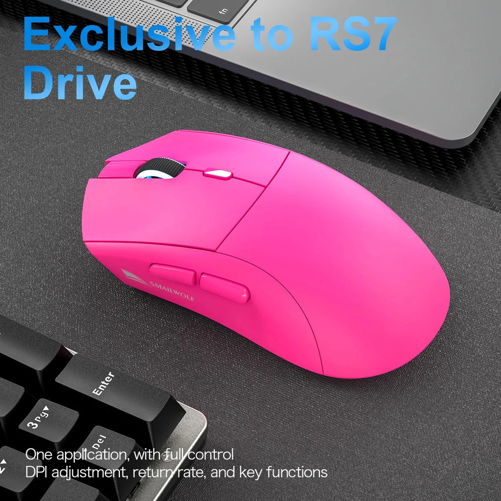 SmailWolf RS7 Tri-Mode Wireless Gaming Mouse Original PAW3311 BT5.1 2.4G Type-C Wired 6 Keys 125-1000Hz Polling Rate 89±3g