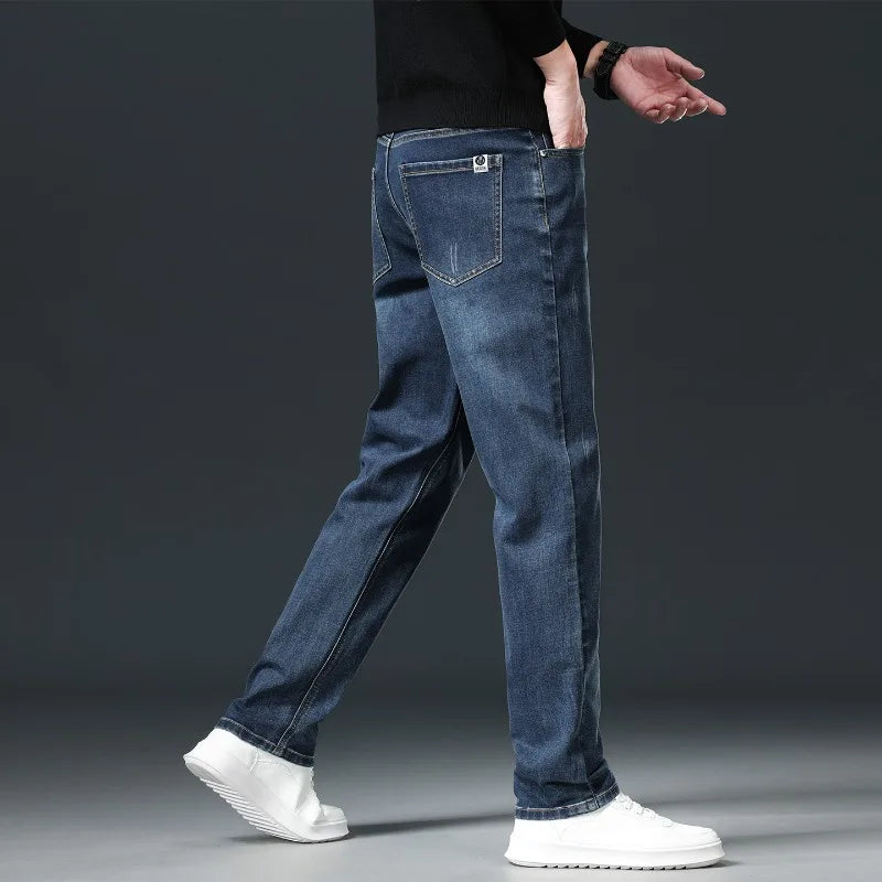 Jeans Men's 2026 Spring New Loose Classic Straight Pants Casual Comfortable Business Brand Vintage Denim Trousers