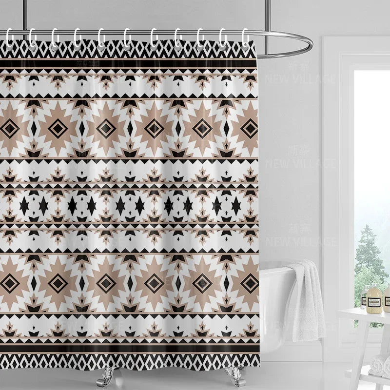 Home decoration shower curtains bathroom waterproof curtain fabric Living Room Modern Nordic Modern geometric pattern simple