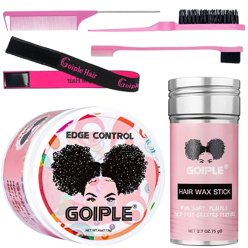 GOIPLE Long Lasting Hold Edge Control Gel for Black 4C Non-greasy Styling Wax Tame Frizz Slick Baby Hair Broken Finishing Cream