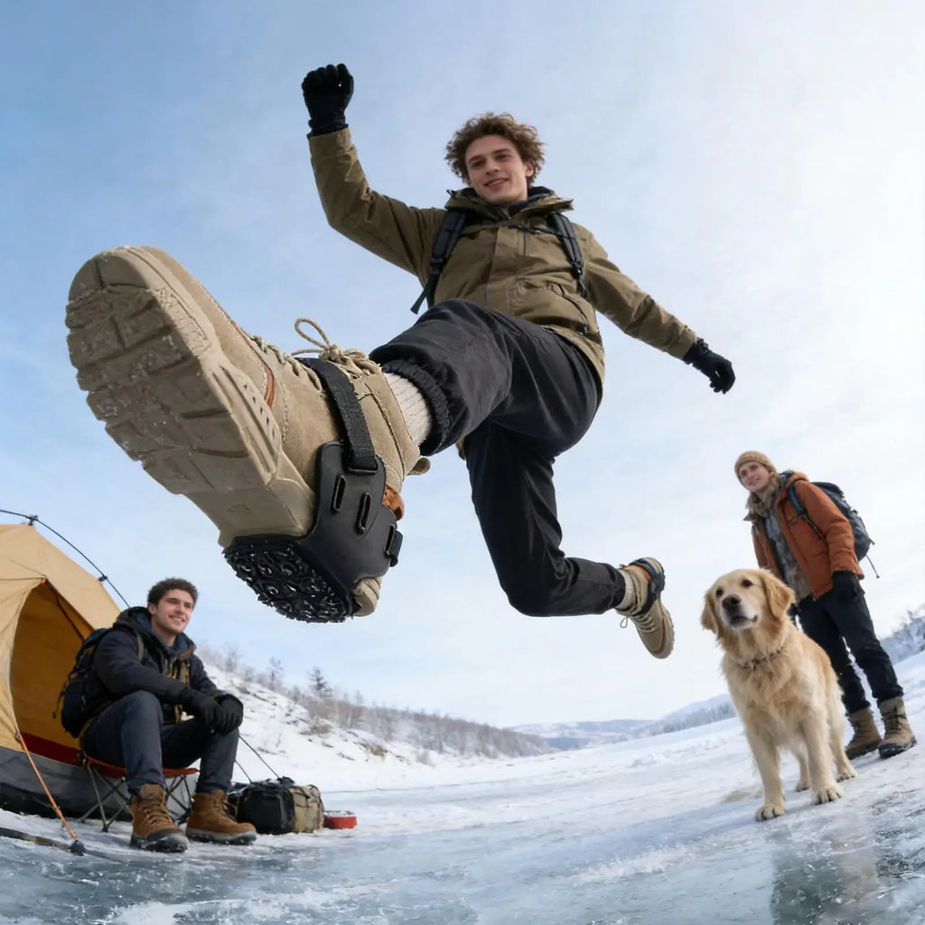Outdoor Anti-slip Shoe Spikes Winter Crampon Ice And Snow Grip Boots Covers With 9 Metal Spikes Snow Grippers Ice Snow Cleats