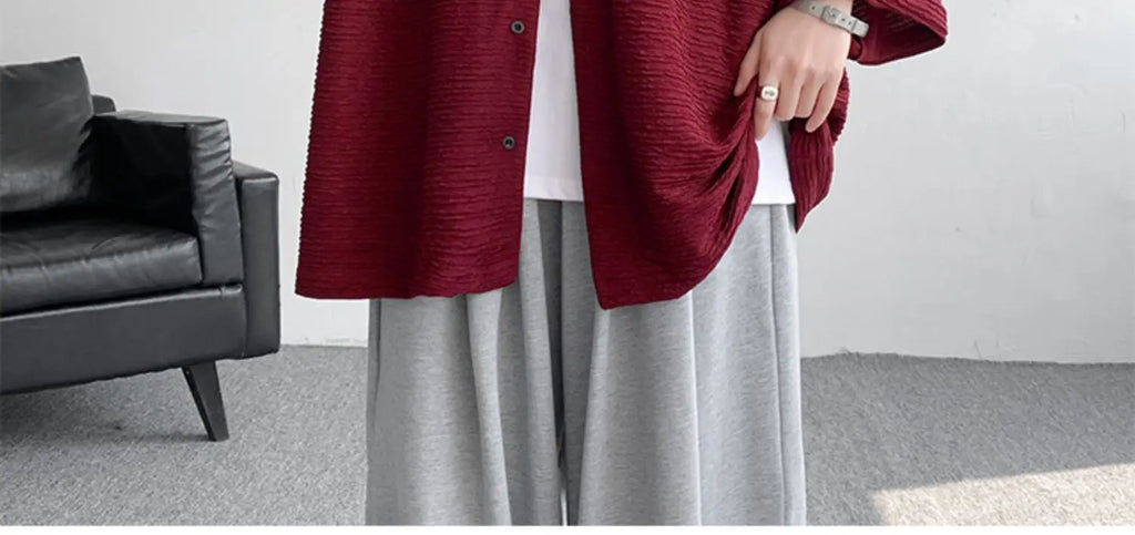 LEGIBLE Spring Summer Solid Shirts Men Casual Oversized Three Quarter Shirts Male Loose Fit Shirt for Man