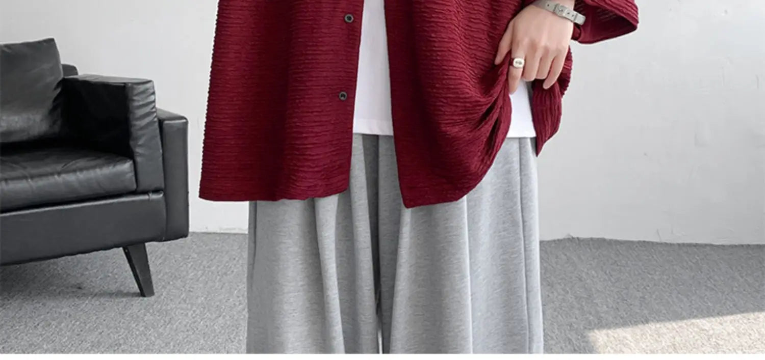 LEGIBLE Spring Summer Solid Shirts Men Casual Oversized Three Quarter Shirts Male Loose Fit Shirt for Man
