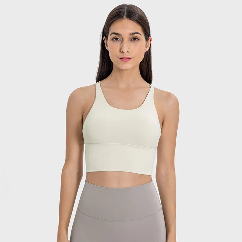 New Style Sports Bra: Shock-Absorbing, Sexy Open-Back, Thin-Strap Tank Top for Women's Yoga