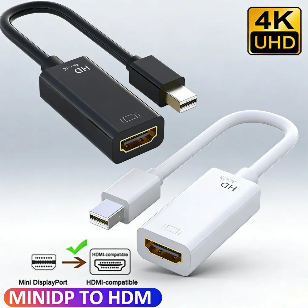 Mini DisplayPort to HDMI Adapter 4K 1080P Male to Female Converter Cable for MacBook Air Pro Dell HP Lenovo Surface Laptop